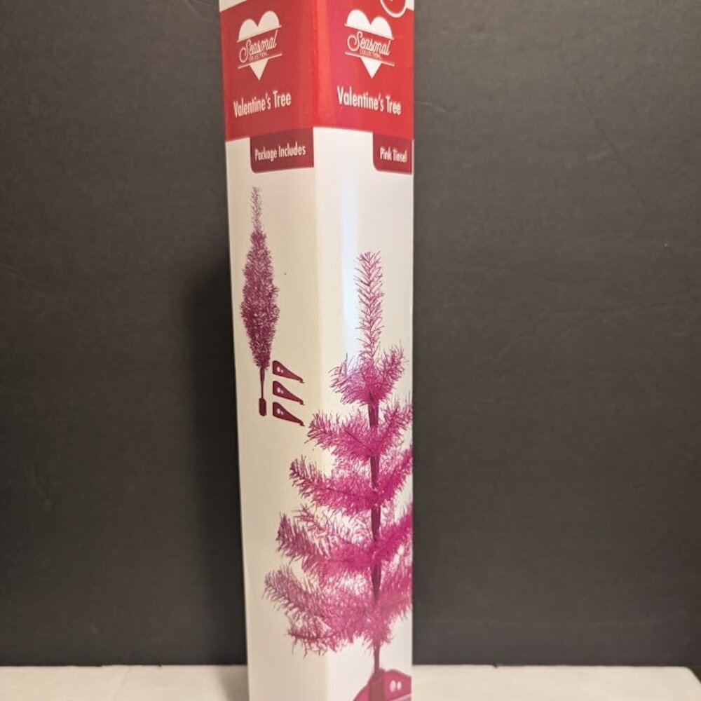 11" High Pink Tinsel Christmas Tree for Decor or Crafts NIB